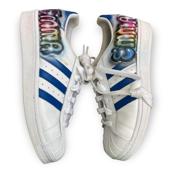 adidas Shoes - Adidas Girls Hand Graffetti Artist Painted “Emma” Sneakers